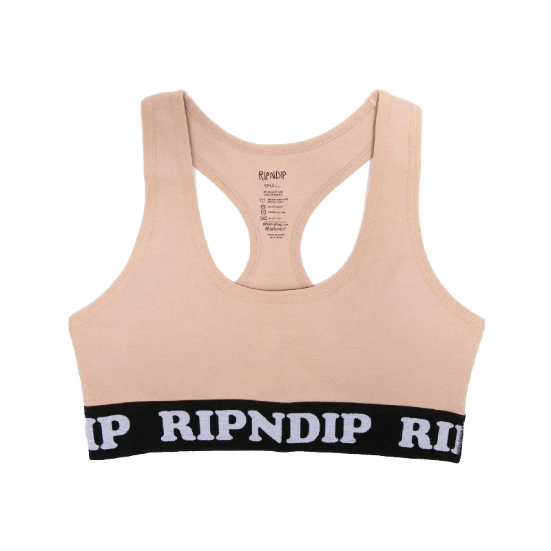 Peeking Nermal Sports Bra (Blush) Laid - back Women's Vibe