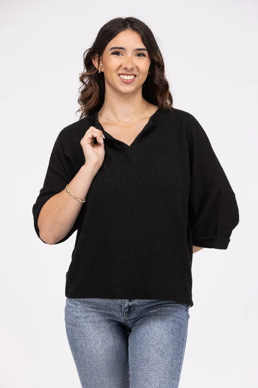 Going Out Tonight Women's Classic Stretchy 3/4 Sleeve Top * Final Sale* Polished Women's Silk