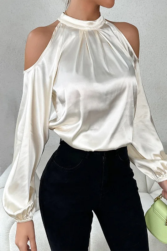 Celebrities Elegant Solid Frenulum Halter Tops Sophisticated Women's 
