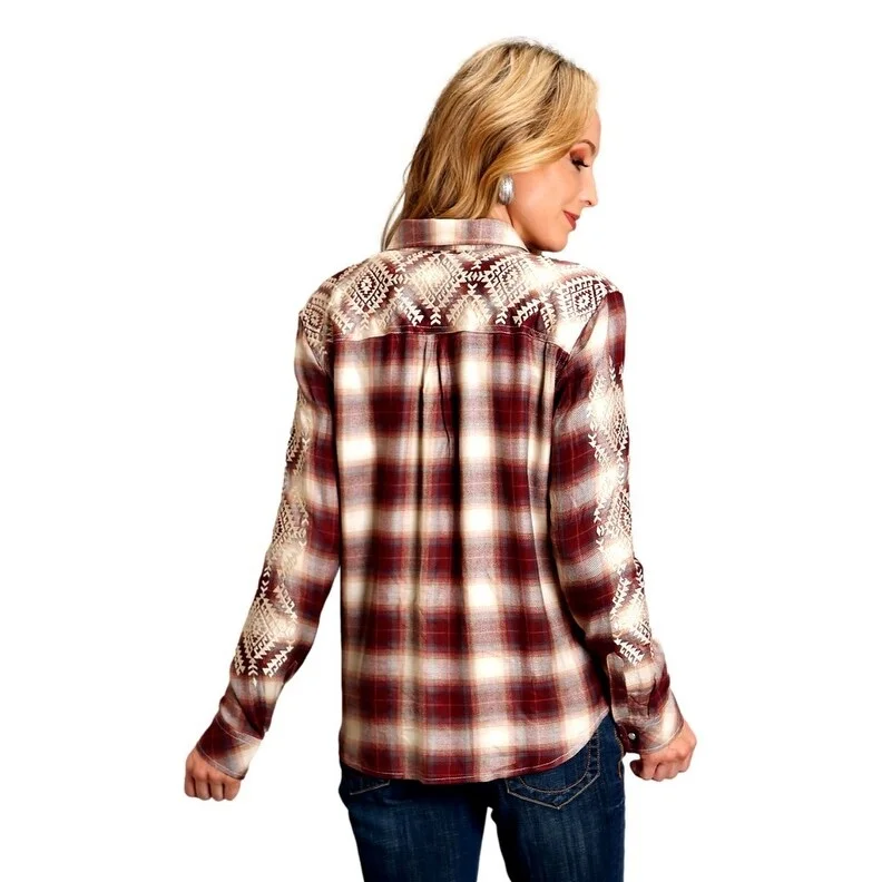 Stetson Western Shirt Womens L/S Plaid Button Red 11-050-0597-7049 RE Modern Women's 