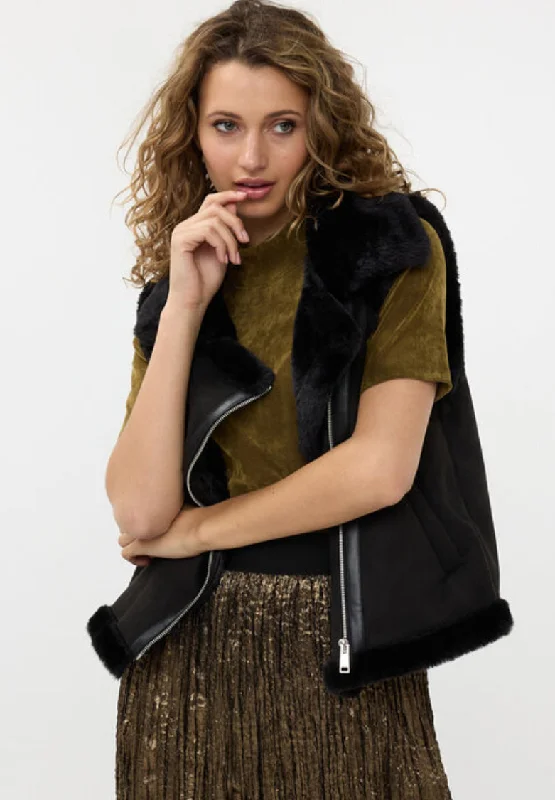 ESQUALO FAUX FUR VEST Sleek Women's 