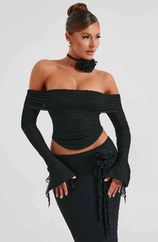 Deema Top - Black Elegant Women's 