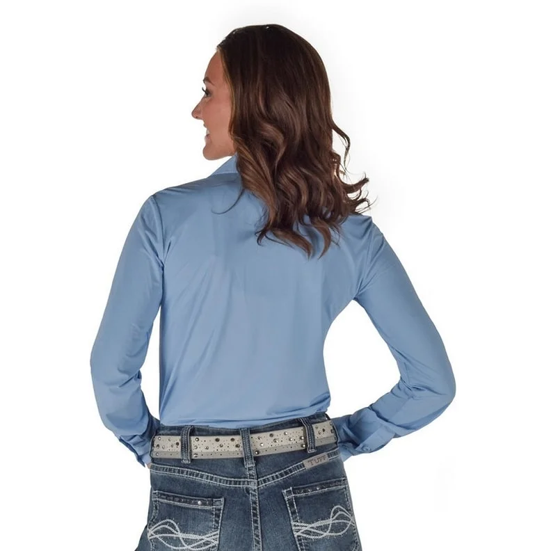 Cowgirl Tuff Western Shirt Womens L/S Lightweight Light Blue 100794 Confident Women's Power