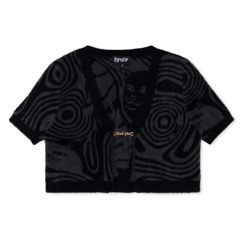 Hypnotic Open Front Crop Top (Black) Practical Women's Multi - 