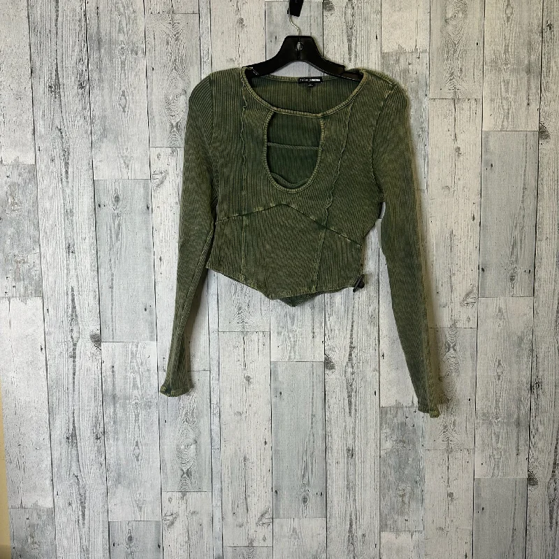 Top Long Sleeve By Fashion Nova In Green, Size: Xl Casual Women's Loose - fitting