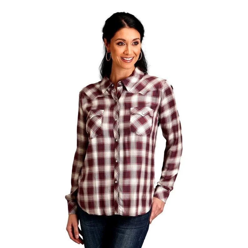 Stetson Western Shirt Womens L/S Snap Gauch Plaid 11-050-0597-6025 WI Artistic Women's Hand - painted
