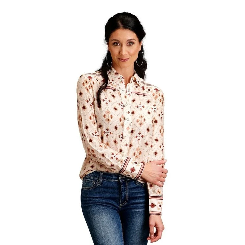 Stetson Western Shirt Womens L/S Gaucho Print Snap 11-050-0590-6020 WH Laid - back Women's Vibe