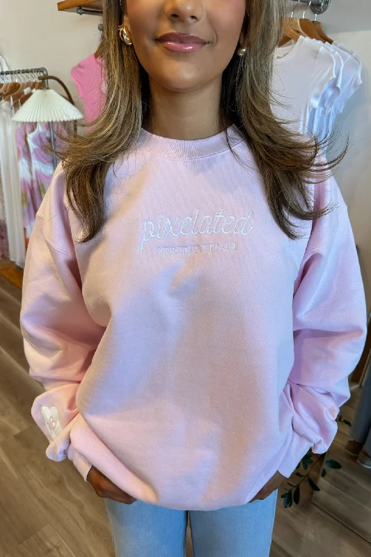 Pixelated Sweatshirt by Pixelated in Pink Refined Women's Hand - crafted