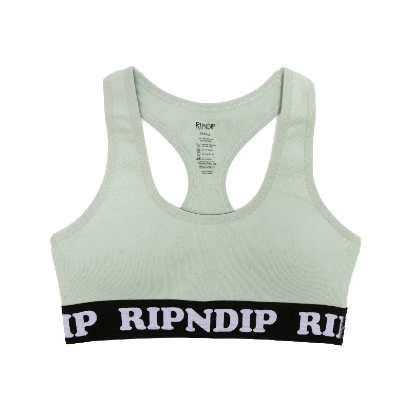 Peeking Nermal Sports Bra (Sea Moss) Geometric