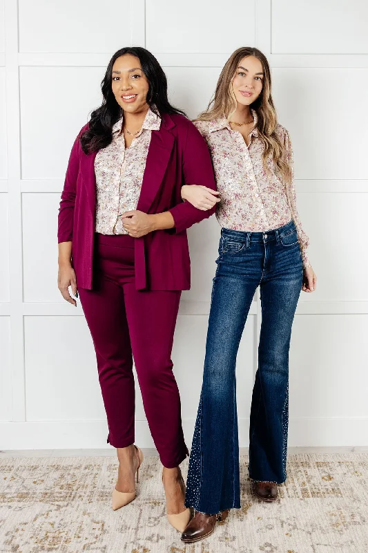 You and I Connect Floral Button Up Blouse Laid - back Women's Vibe