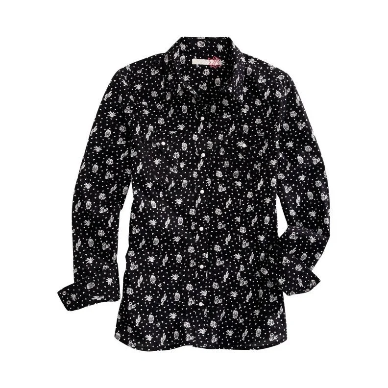 Tin Haul Western Shirt Womens L/S Desert Black 10-050-0064-0608 BL Feminine Women's Soft 