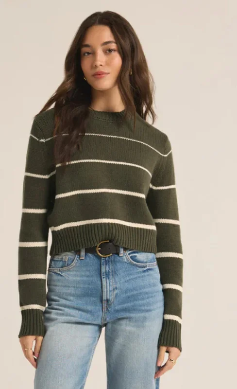 ZSUPPLY MILAN STRIPE SWEATER-GRAPE LEAF Refined Women's 