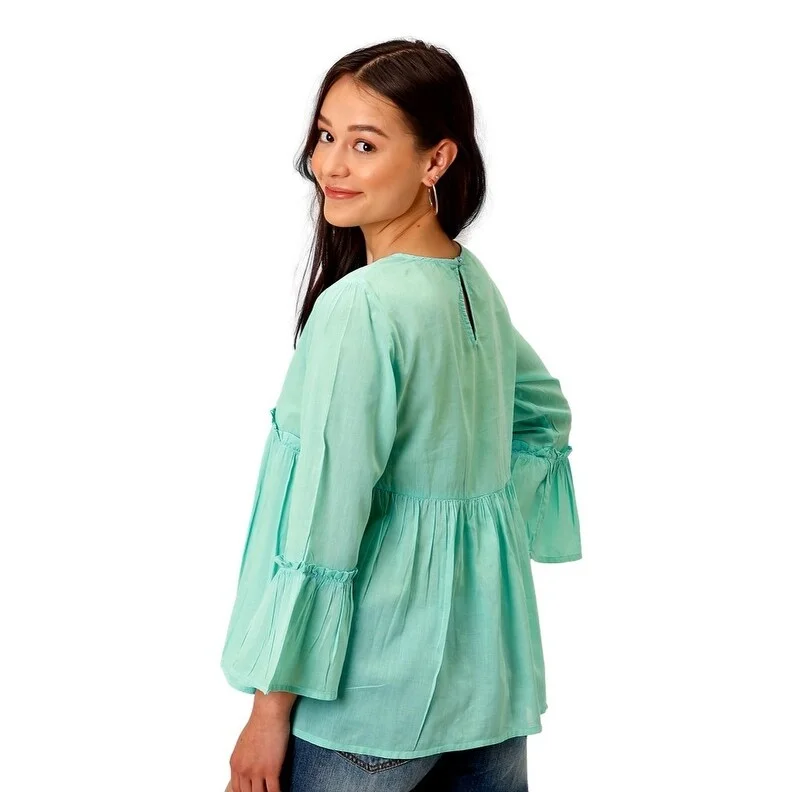 Roper Western Shirt Womens L/S Empire Turquoise 03-050-0592-2045 BU Bohemian Women's Free Roper Western Shirt Womens L/S Empire Turquoise 03-050-0592-2045 BU Bohemian Women's Free