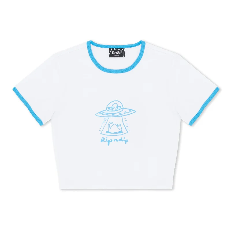 Blonded Cropped Ringer Tee (White) Artistic Women's Avant - 