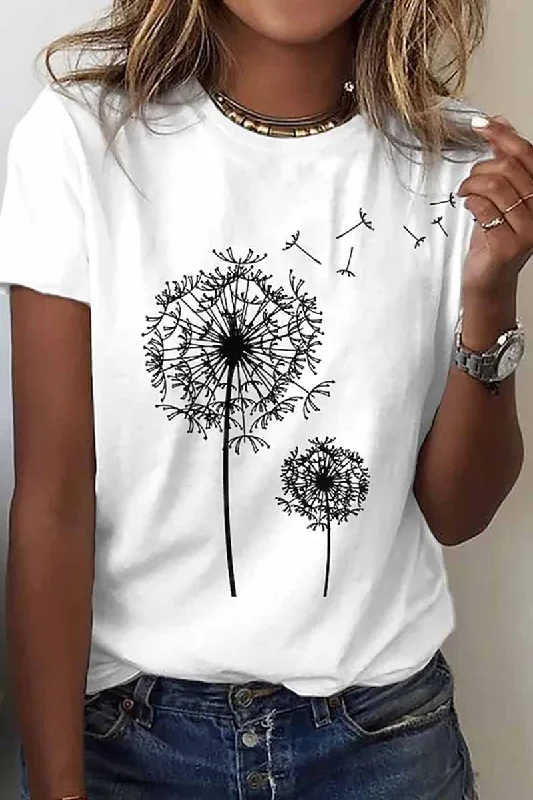 Street Print O Neck T-Shirts(8 Colors) Cool Women's Distressed