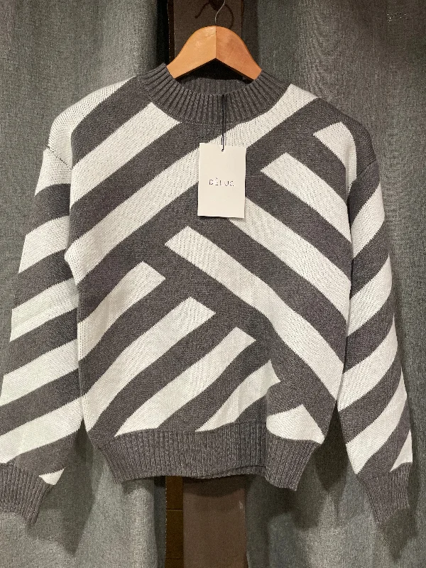DELUC Taxodium Stripe Sweater Laid - back Women's Style