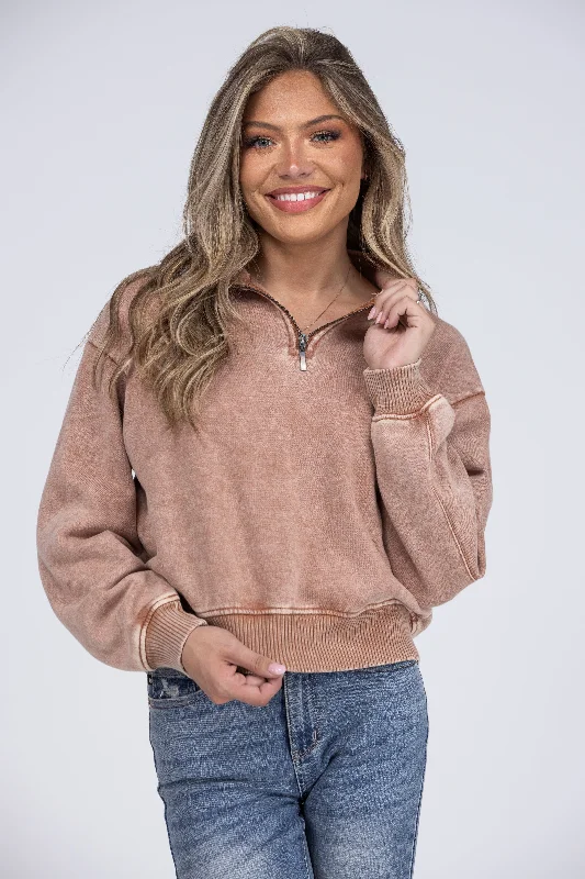 On the Way Women's Layering Ribbed Half Zip Pullover * Final Sale* Classic Women's Tweed
