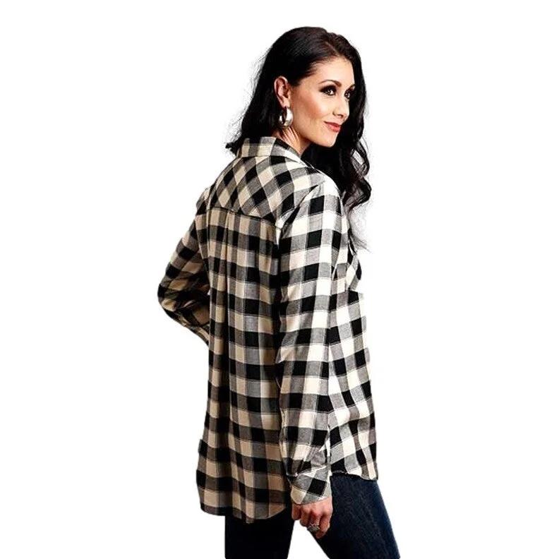 Stetson Western Shirt Womens L/S Plaid Cream 11-050-0597-1052 WH Athletic Women's 