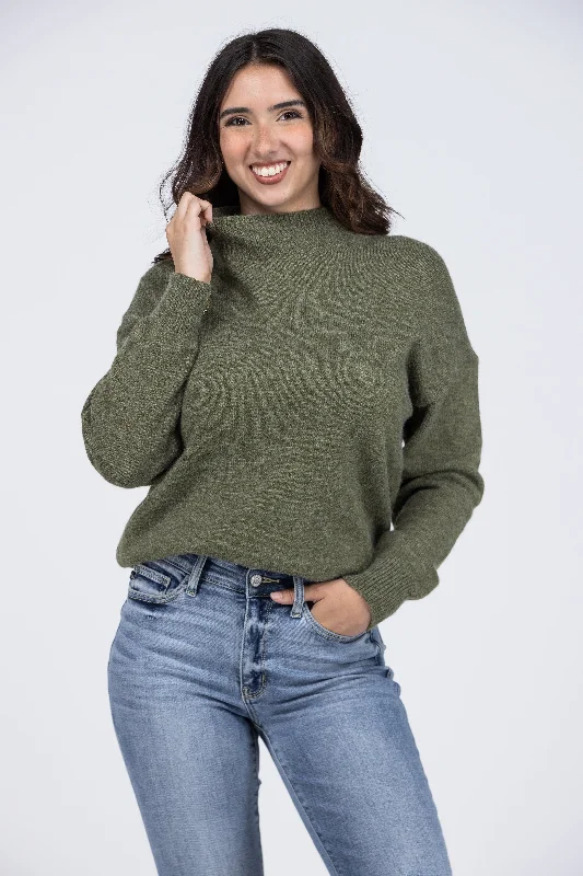 Through The Forest Women's Ribbed Mock Turtle Neck Sweater * Final Sale* Bold Women's Animal Print
