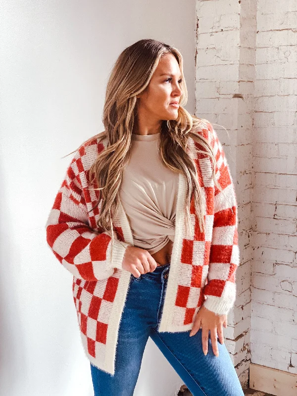 Cozy Time Checked Cardigan Laid - back Women's Vibe