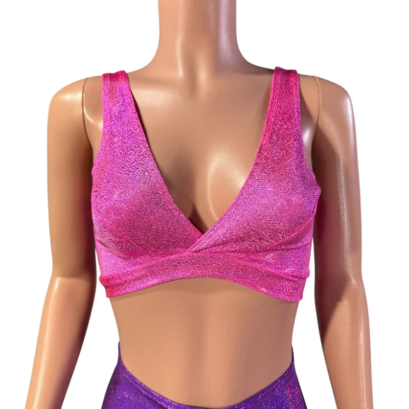 Pink Sparkle Bralette Minimalist Women's Casual