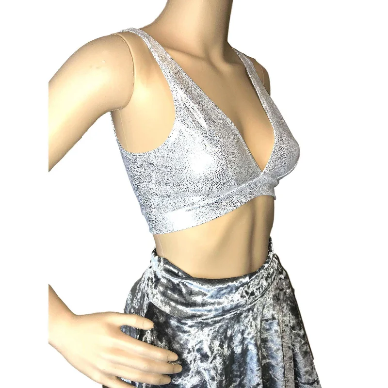 Silver Holographic Bralette Gym