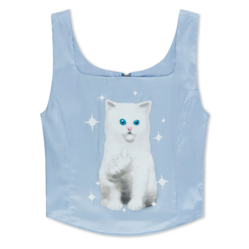 Sprinkles Satin Corset Top (Light Blue) Confident Women's Power