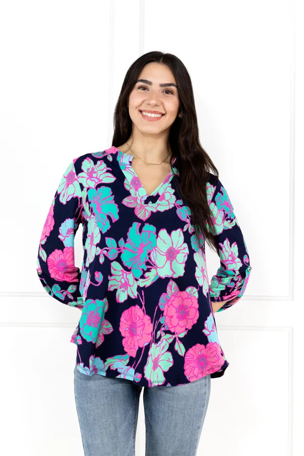 Navy/Mint Floral
